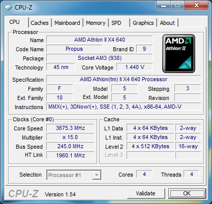 AMD Athlon II X4 640 Bjorn3D